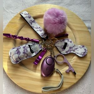 Purple Tie-Dye Safety Keychain